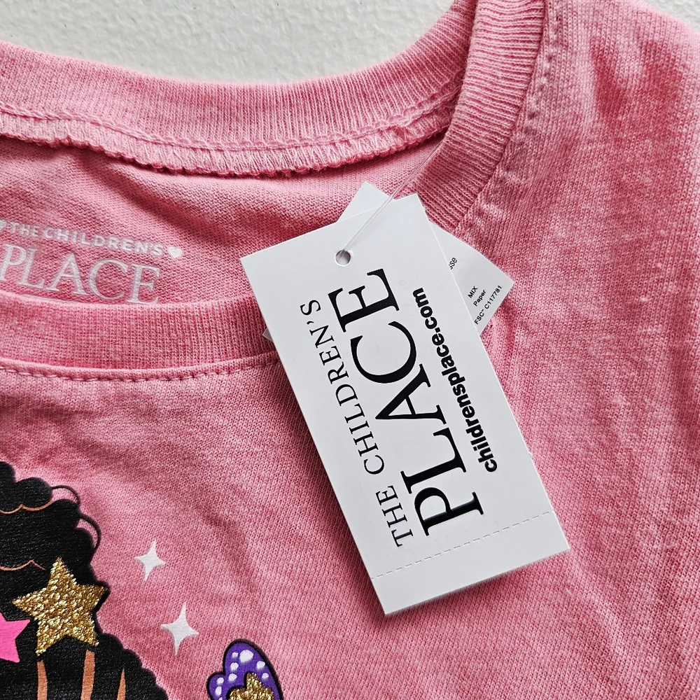The Children’s Place 100% Cotton Pink Girl Icons Graphic Tee T-shirt Size 5T